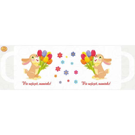 Hrnek Zajíček a tulipány