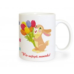 Hrnek Zajíček a tulipány